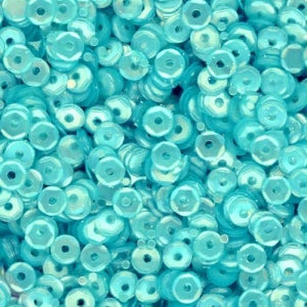 4mm Slightly Cupped Satin Lt. Ocean Blue Green