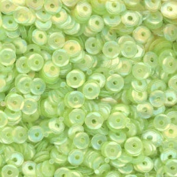 4mm Slightly Cupped Satin Light Chartreuse 100 Grams