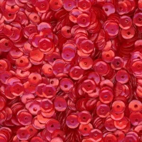 4mm Slightly Cupped Satin Red 100 Grams