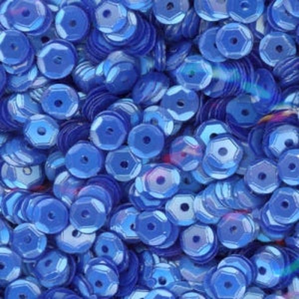 4mm Slightly Cupped Satin Blue 100 Grams