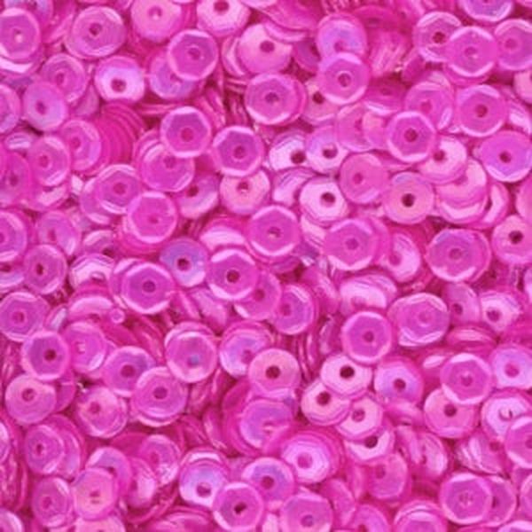 4mm Slightly Cupped Satin Dk. Pink Orchid 100 Grams