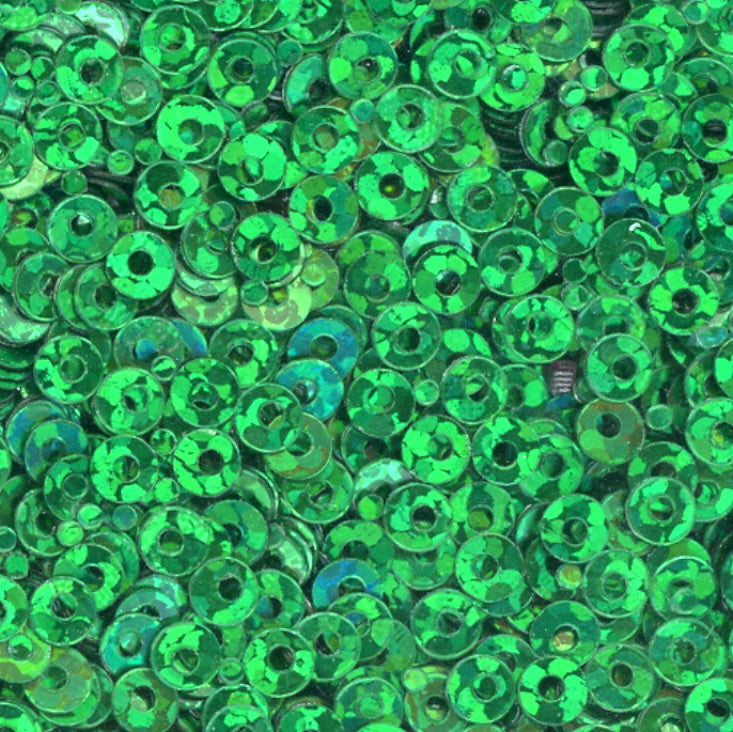3mm Flat Hologram Green 100 grams
