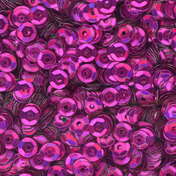 5mm Slightly Cupped Metallic Fuchsia