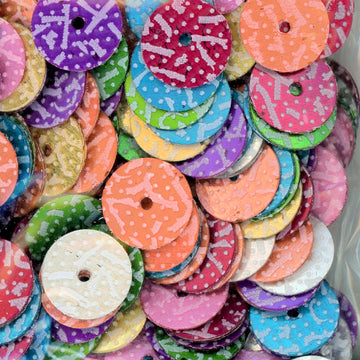 8mm flat Mixed Colors Confetti Print