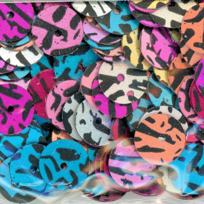 8mm flat  hologram animal print Mix