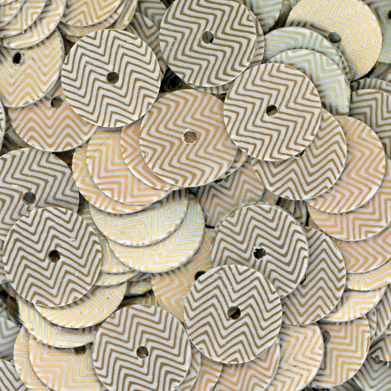 8mm flat opaque Vertigo White with Gold