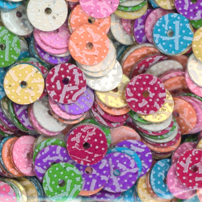 6mm flat Confetti Print Mix