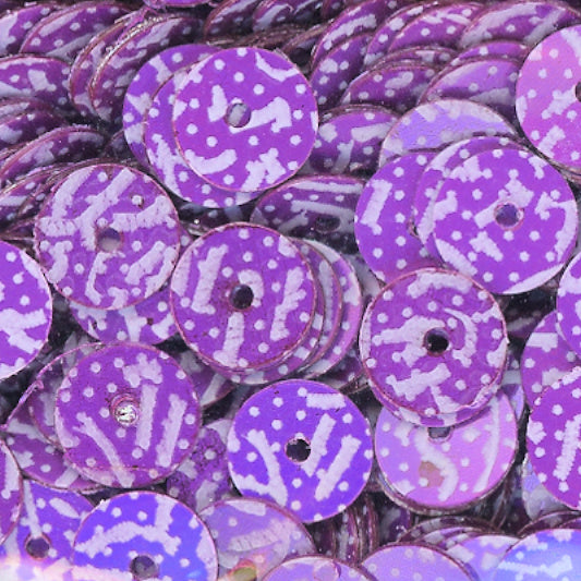 6mm flat Purple Confetti Print
