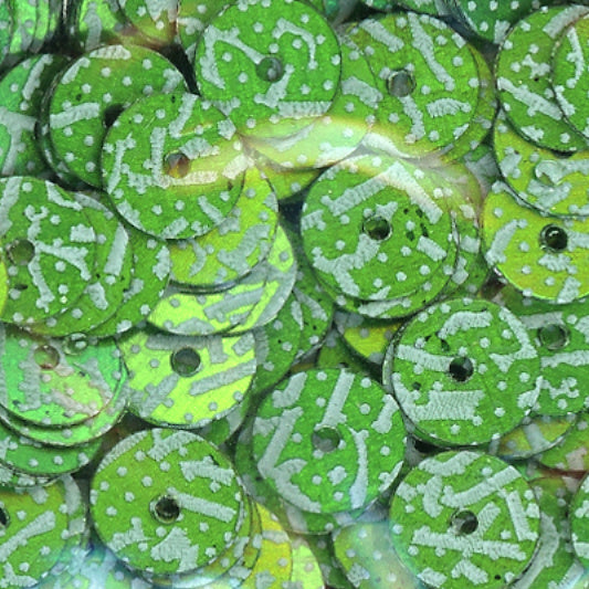 6mm flat Kelly Green Confetti Print