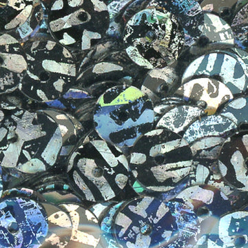 6mm Flat Opaque Animal Print Silver over Black