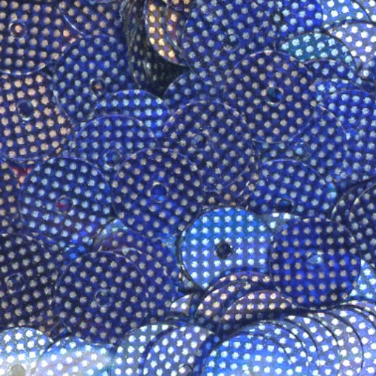 6mm Flat Peacock Blue with Silver Dots