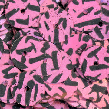6mm square hologram animal print pink