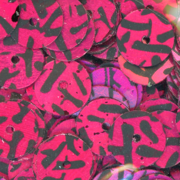 6mm square hologram animal print rose