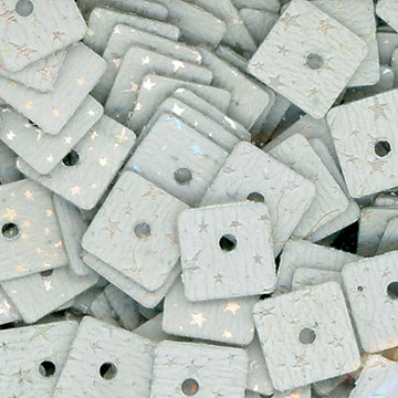 6mm square Cosmic White over Silver Stars