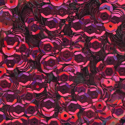 5mm Slightly Cupped Metallic Rose Red