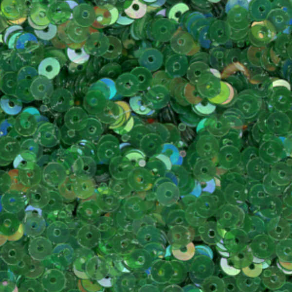 3mm Flat Iridescent Dk Leaf Green