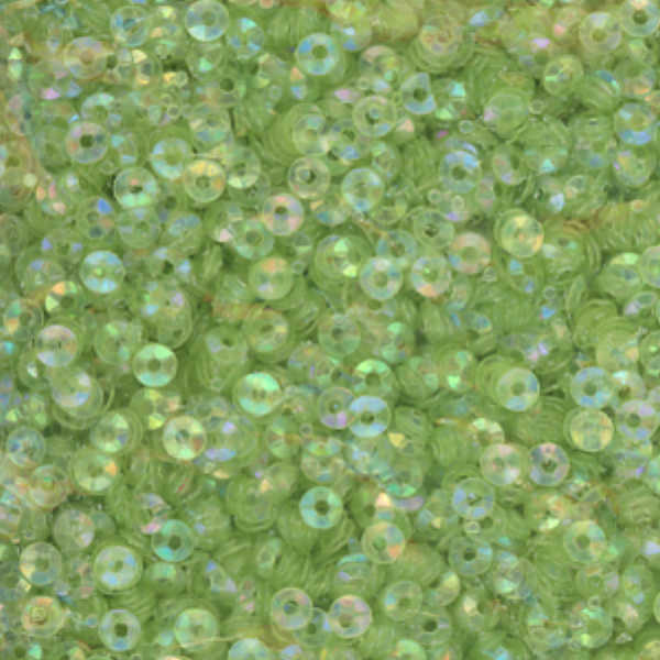 3mm Fully Cupped Iridescent Lt Chartreuse