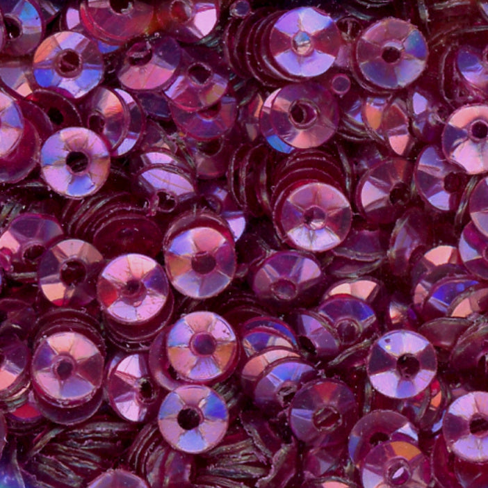 3mm Fully Cupped Iridescent Dark Fuschia