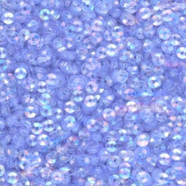 3mm Fully Cupped Iridescent Pale Cornflower Blue