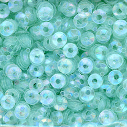 3mm Fully Cupped Iridescent Pale Aqua