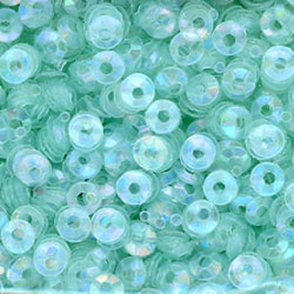 3mm Fully Cupped Iridescent Pale Aqua