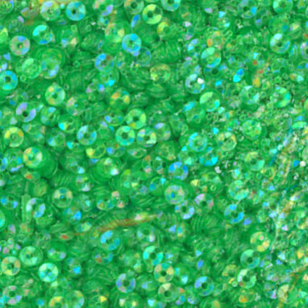 3mm Fully Cupped Iridescent Green Apples 50 Grams