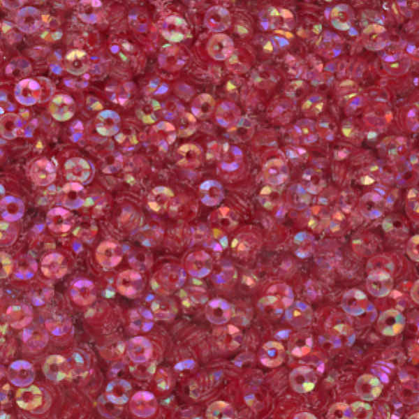 3mm Fully Cupped Iridescent Red 100 Grams
