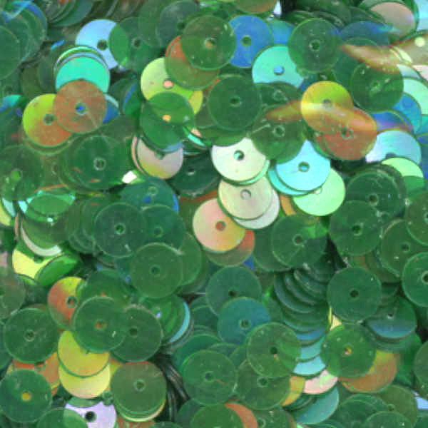 6mm Flat Iridescent Dk Leaf Green