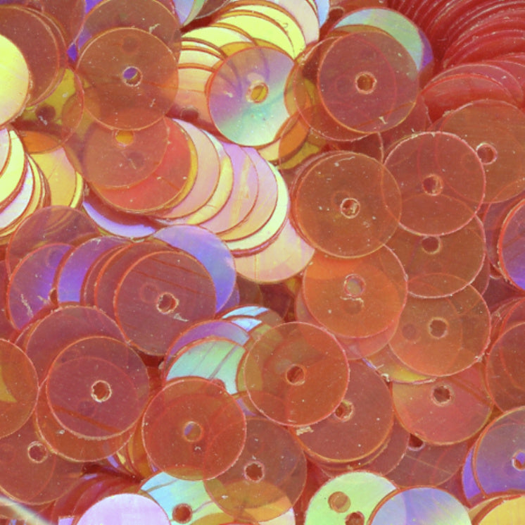 6mm Flat Iridescent Salmon Peach