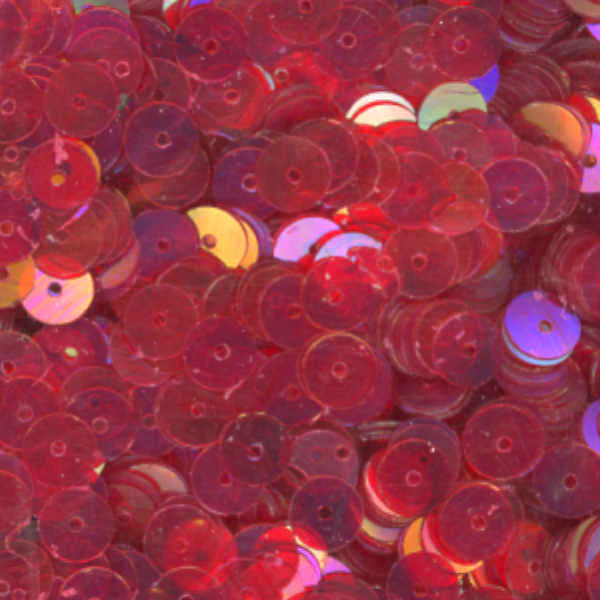 6mm Flat Iridescent Red