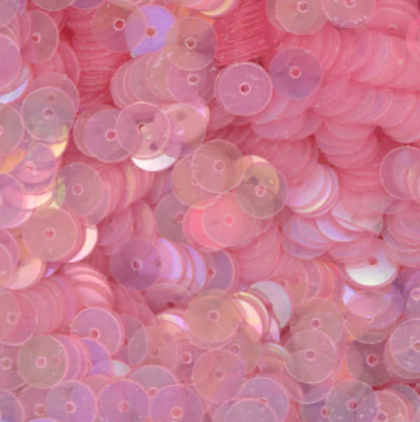 6mm Flat Iridescent Medium Pink 100 Grams