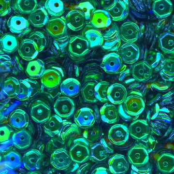 5mm Slightly Cupped Metallic Green
