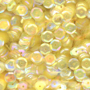 6mm Slightly Cupped Iridescent Lt Lemon Yellow