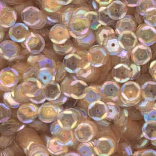 6mm Slightly Cupped Iridescent Light Brown