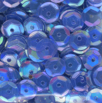 6mm Slightly Cupped Iridescent Dark Blue