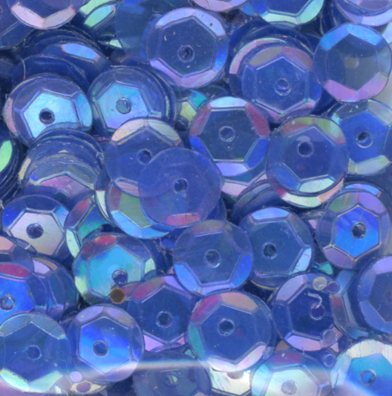 6mm Slightly Cupped Iridescent Dark Blue