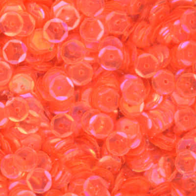 6mm Slightly Cupped Iridescent Orange