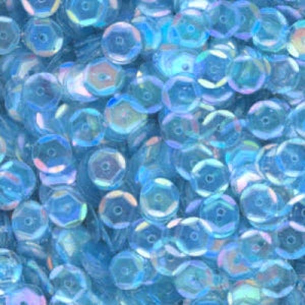 6mm Slightly Cupped Iridescent Light Duck Wing Blue