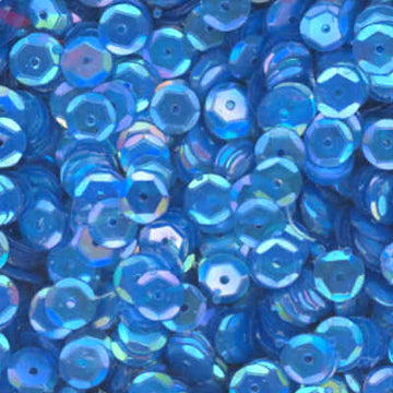 6mm Slightly Cupped Iridescent Duck Wing Blue