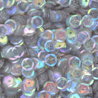 6mm Slightly Cupped Iridescent Light Gray