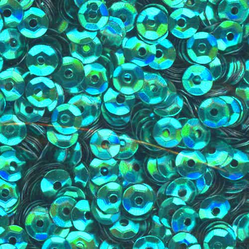 5mm Slightly Cupped Metallic Emerald Green