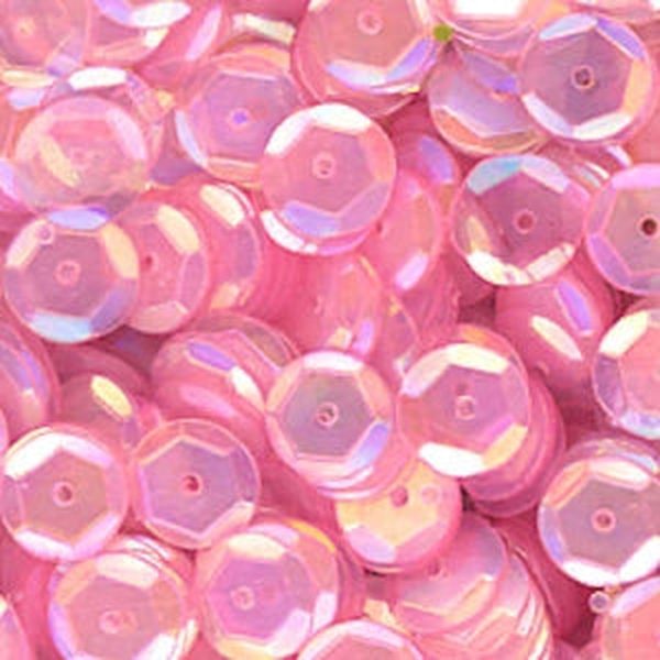 6mm Slightly Cupped Iridescent Medium Pink 100 Grams