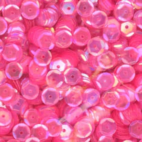 6mm Slightly Cupped Iridescent Dark Pink 100 Grams