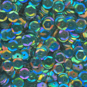 6mm Slightly Cupped Iridescent Emerald Green 100 Grams