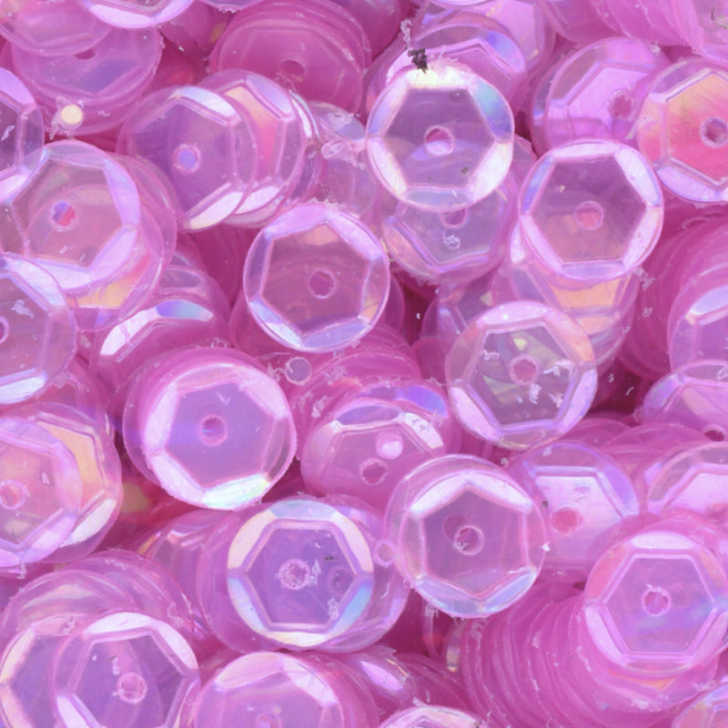 6mm Slightly Cupped Iridescent Light Rose 50 Grams