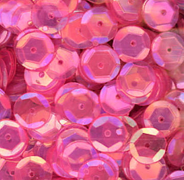 8mm Slightly Cupped Iridescent Dark Pink