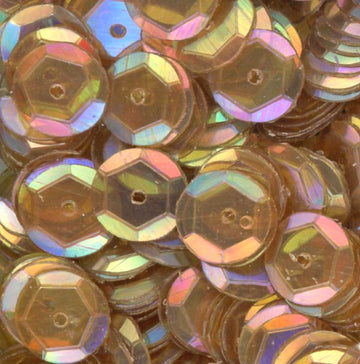 8mm Slightly Cupped Iridescent Medium Brown