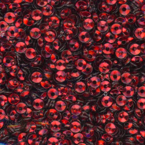 3mm Fully Cupped Metallic Dark Red