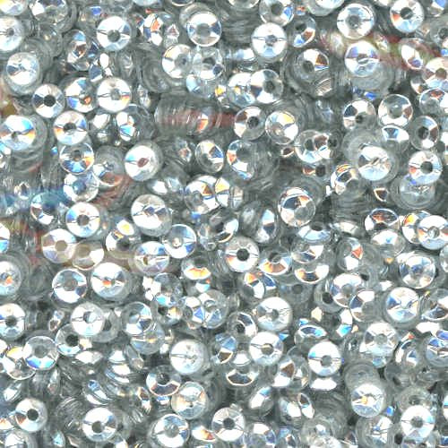 3mm Fully Cupped Metallic Silver 100 Grams