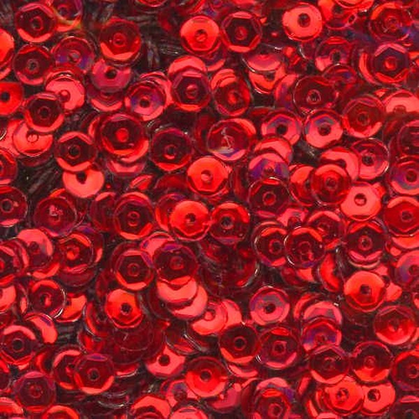 4mm Slightly Cupped Metallic Red